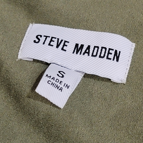 Steve Madden Drape Open Front Faux Suede Sage Green Women's Jacket Size Small - Picture 9 of 13